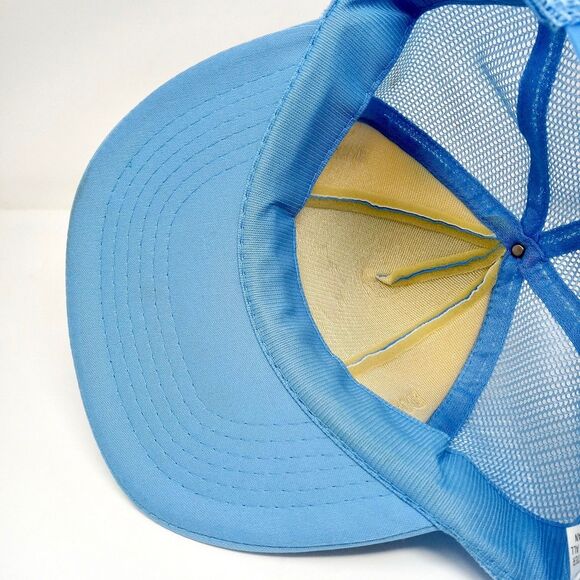 Vintage Montreal Canada Snapback Hat Mesh Trucker Cap 90s Maple Leaf Blue White - Picture 8 of 9